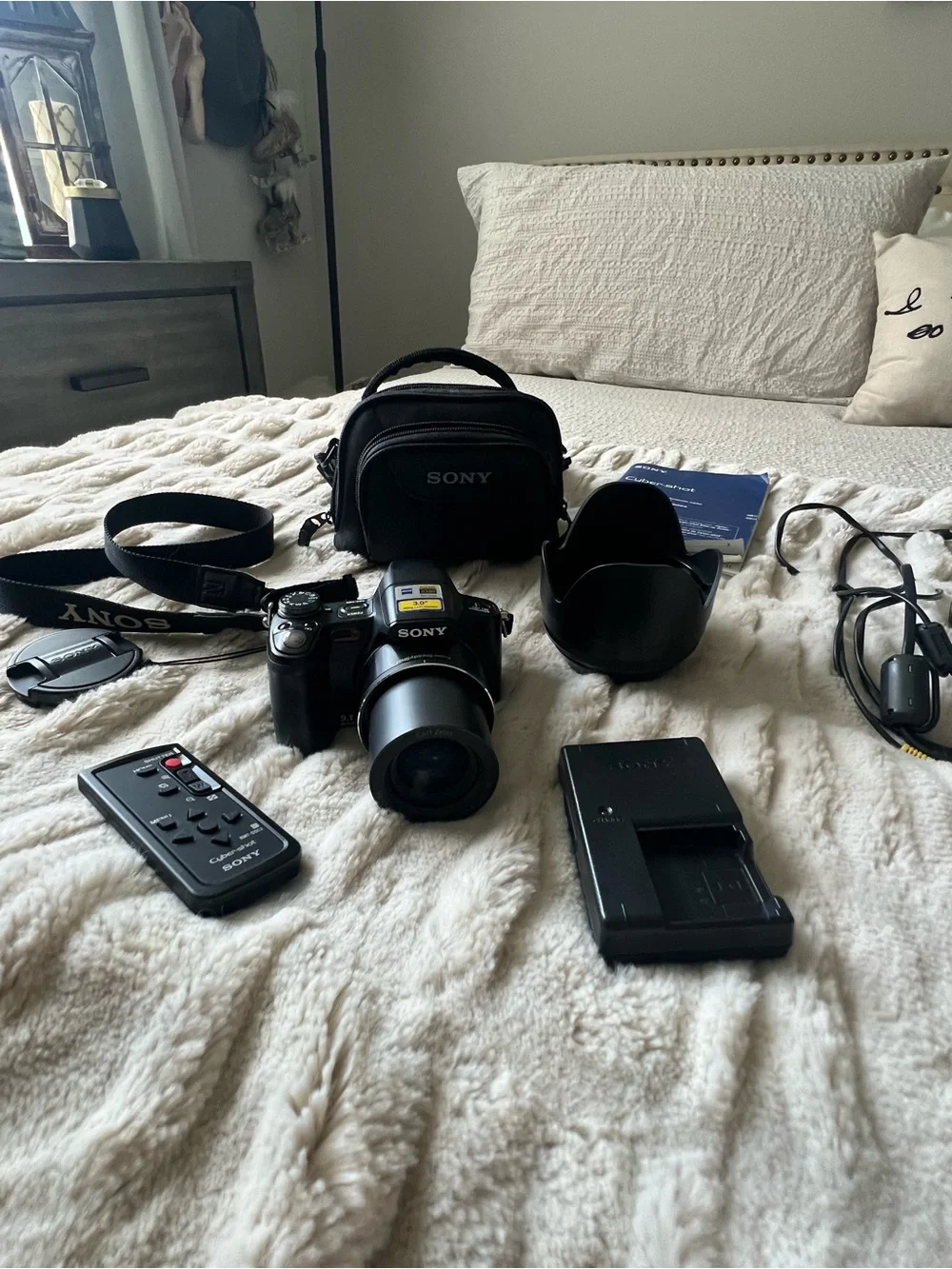 Sony Black Digital Camera Bundle with Case, Remote & Accessories
